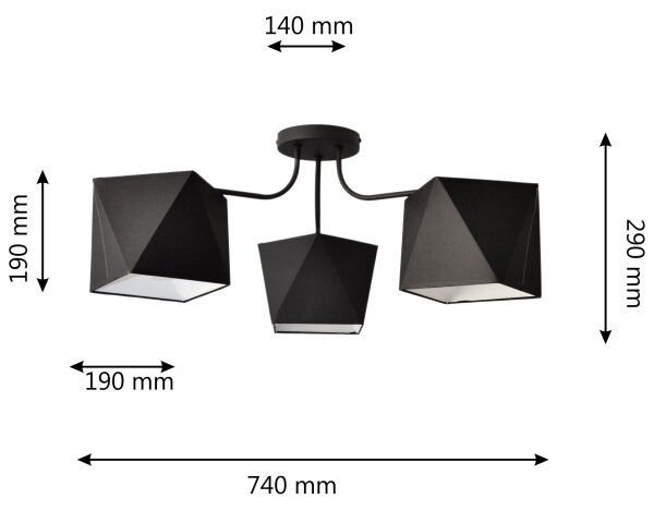 Lustr ADAMANT 3xE27/15W/230V černá