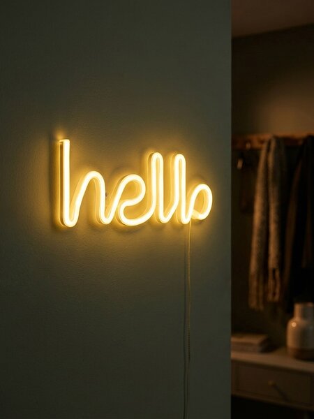 Sinsay - LED neonová lampa ve tvaru nápisu hello - bílá