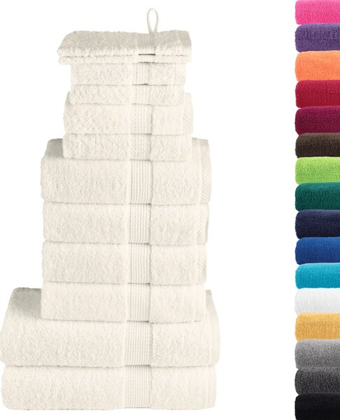 12dílná sada ručníků Premium SOLUND krémová 600 g/m²