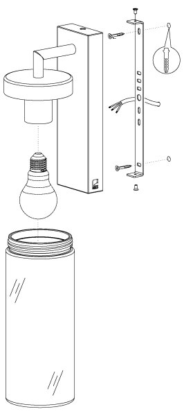 Eglo 97261 - Venkovní nástěnné svítidlo BOVOLONE 1xE27/60W/230V IP44