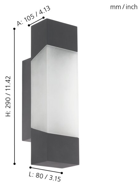 Eglo 97222 - LED Venkovní nástěnné svítidlo GORZANO LED/4,8W/230V IP44