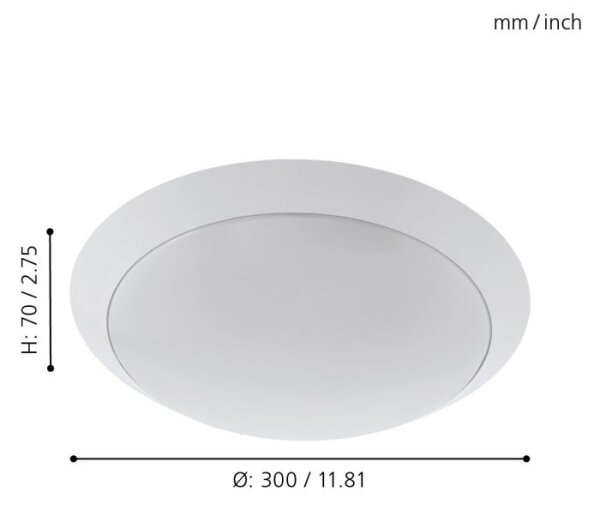 Eglo 97254 - LED Koupelnové stropní svítidlo PILONE LED/11W/230V bílá IP44