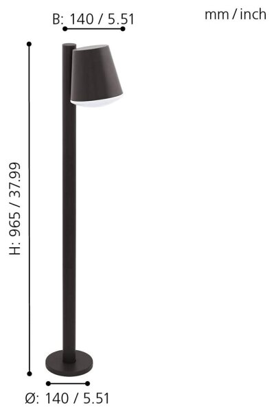 Eglo 33561 - LED Stm. venkovní lampa CALDIERO-C 1xE27/9W/230V IP44 antracit
