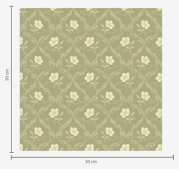 Tapety Olivový plot s krémovými květy, retro ornament, Tapety květiny, a00585 : uwalls.cz