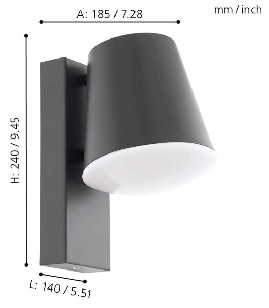 Eglo 97482 - LED Stmívatelné venkovní svítidlo CALDIERO-C 1xE27/9W/230V IP44