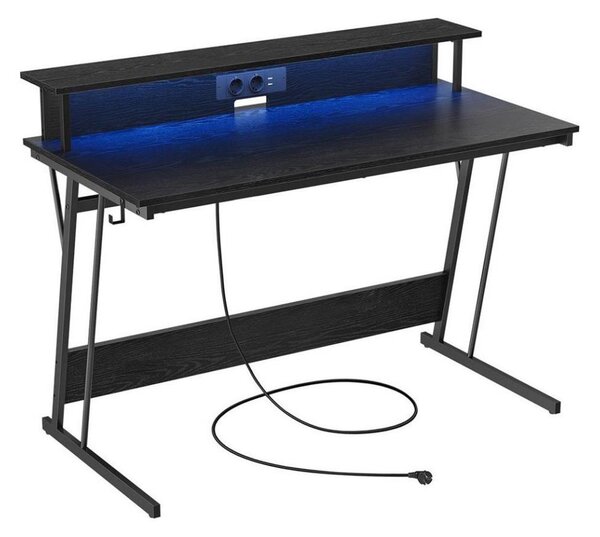Herní stůl s podsvícením SOLEA-X 120x60 cm černá