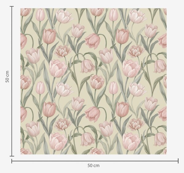 Tapety Jemně růžové tulipány na jemně béžovém pozadí, Tapety květiny, a00589 : uwalls.cz