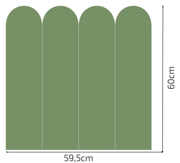 PIPPER. Textilní samolepící tapeta - Oblouk - Zelená barva Barva: Bledá, Velikost: 80cm