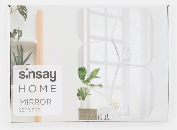 Sinsay - Sada zrcadel s nepravidelnými tvary 5 pack - clear