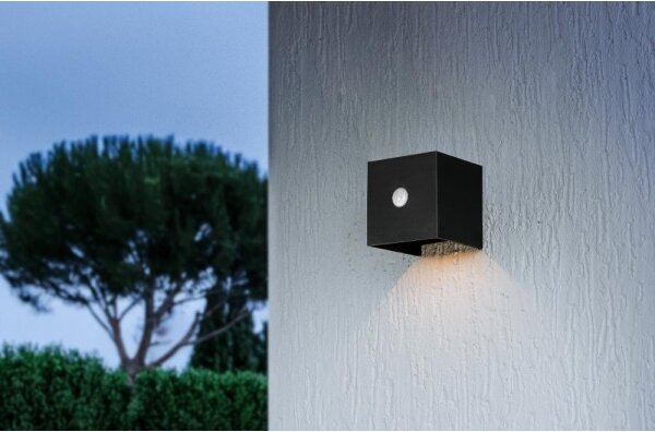 Retlux-LED Solární nástěnné svítidlo se senzorem LED/1W/3,7V 1200 mAh IP44 černá