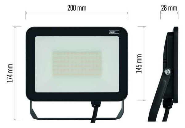 EMOS LED reflektor INOVO 50 W, šedý, neutrální bílá ZS2642