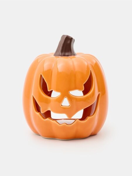 Sinsay - Halloweenská keramická lucerna na čajovou svíčku ve tvaru dýně - oranžová