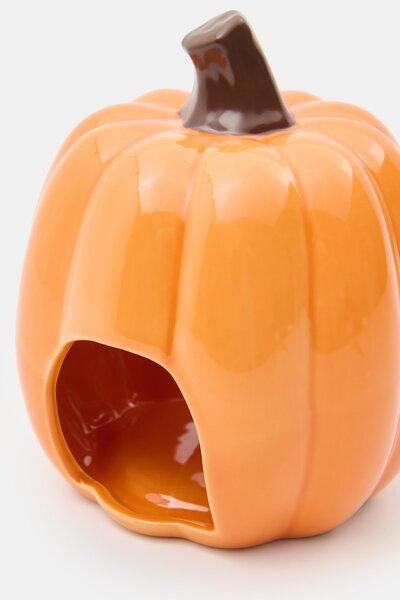 Sinsay - Halloweenská keramická lucerna na čajovou svíčku ve tvaru dýně - oranžová
