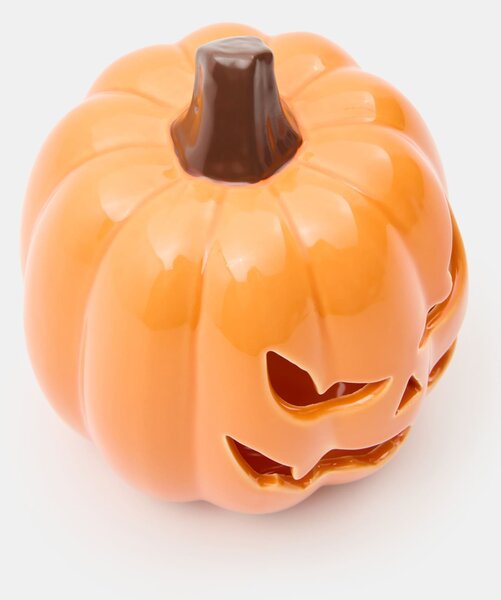 Sinsay - Halloweenská keramická lucerna na čajovou svíčku ve tvaru dýně - oranžová