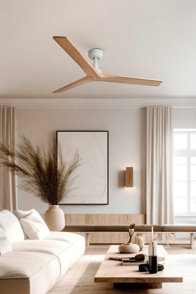 FARO KLIM M stropní ventilátor, bílá/borovice DC