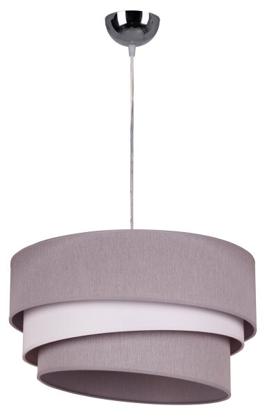 Duolla - Lustr na lanku TRIO 1xE27/40W/230V pr. 45 cm šedá/bílá