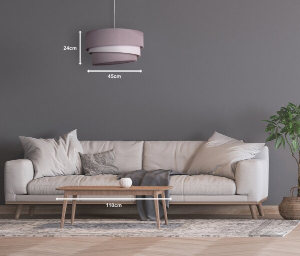 Duolla - Lustr na lanku TRIO 1xE27/40W/230V pr. 45 cm šedá/bílá