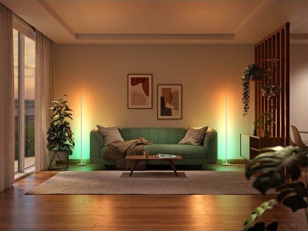 Nanoleaf NL7204K0201A070-LEDRGBW Stm. stoj. lampa 22W/230V 2200-6500K Wi-Fi bílá