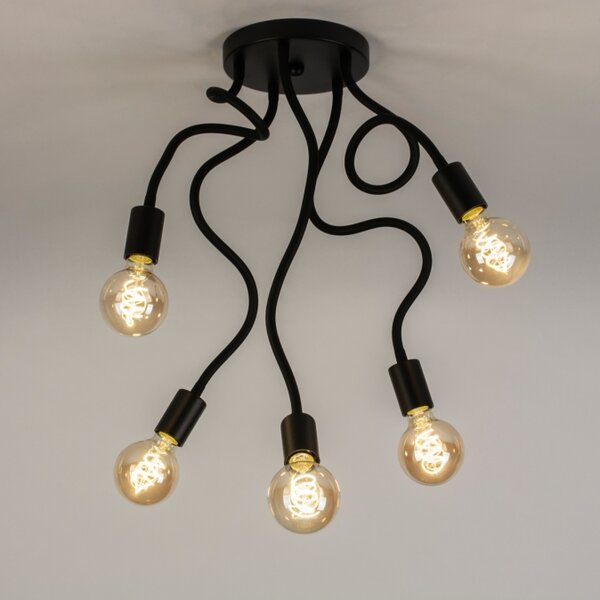 Stropní černé svítidlo Flexi Bulb 5 Black (LMD)