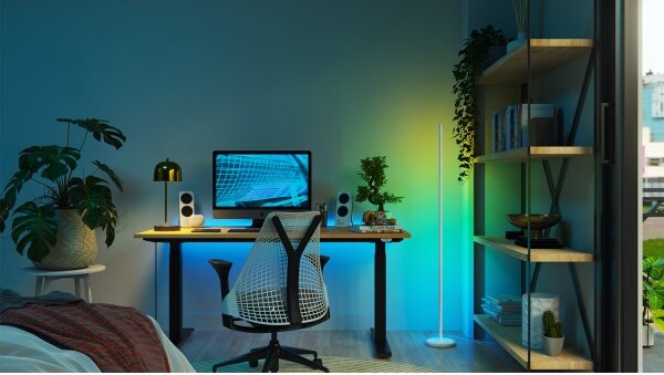 Nanoleaf NL7204K0201A070-LEDRGBW Stm. stoj. lampa 22W/230V 2200-6500K Wi-Fi bílá