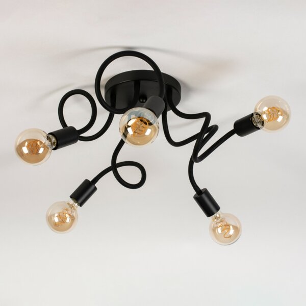 Stropní černé svítidlo Flexi Bulb 5 Black (LMD)