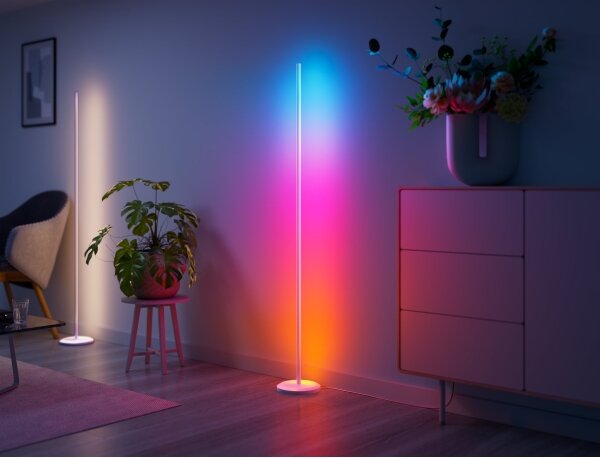 Nanoleaf NL7204K0201A070-LEDRGBW Stm. stoj. lampa 22W/230V 2200-6500K Wi-Fi bílá