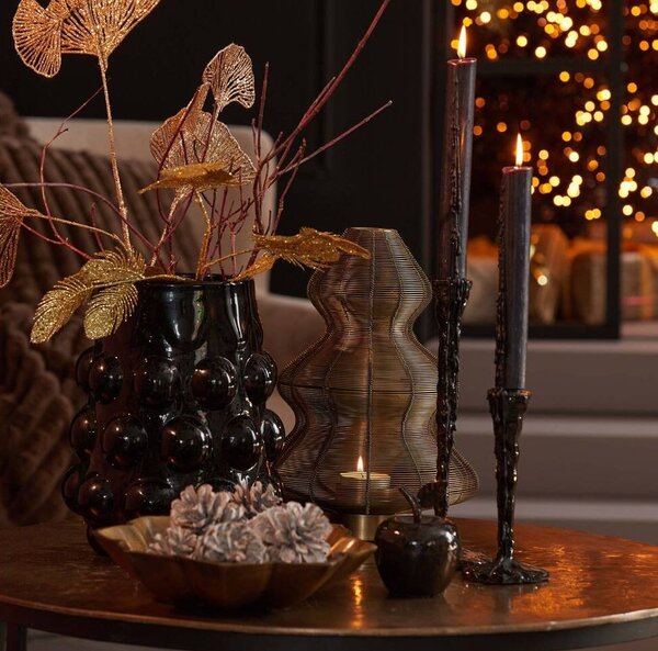 Bronzový antik kovový svícen vánoční stromek Tree - Ø 25*35 cm - Light & Living