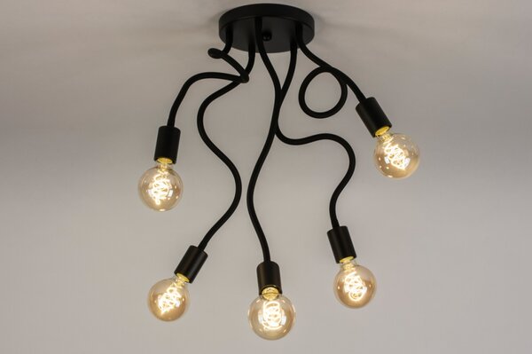 Stropní černé svítidlo Flexi Bulb 5 Black (LMD)