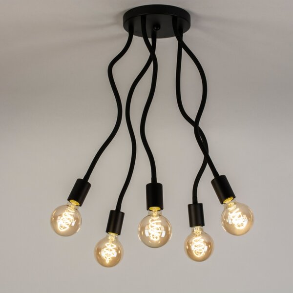 Stropní černé svítidlo Flexi Bulb 5 Black (LMD)