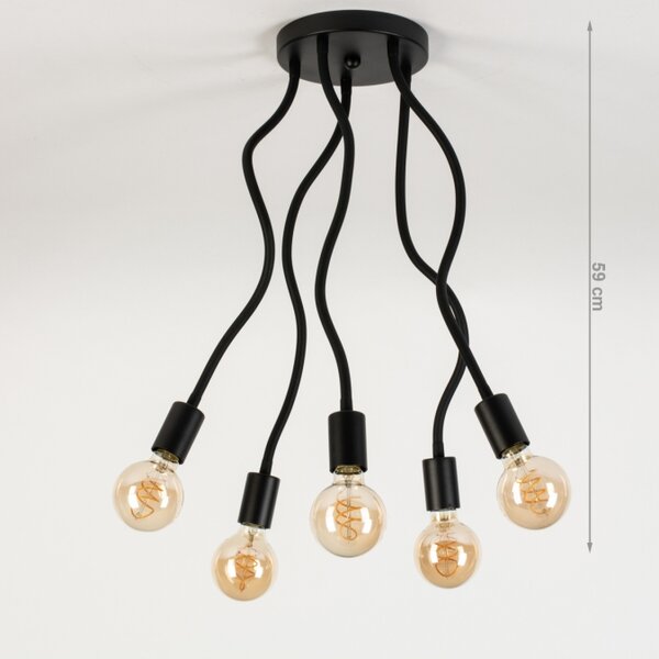 Stropní černé svítidlo Flexi Bulb 5 Black (LMD)