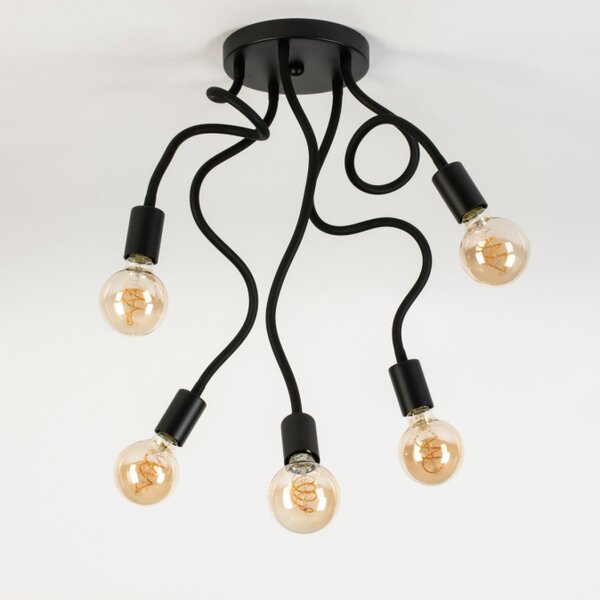 Stropní černé svítidlo Flexi Bulb 5 Black (LMD)