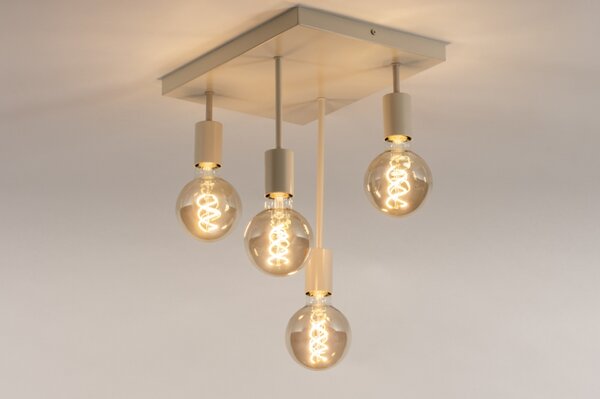 Stropní béžové svítidlo do kuchyně Flexform Quadro Bulb Accapulco Sand (LMD)