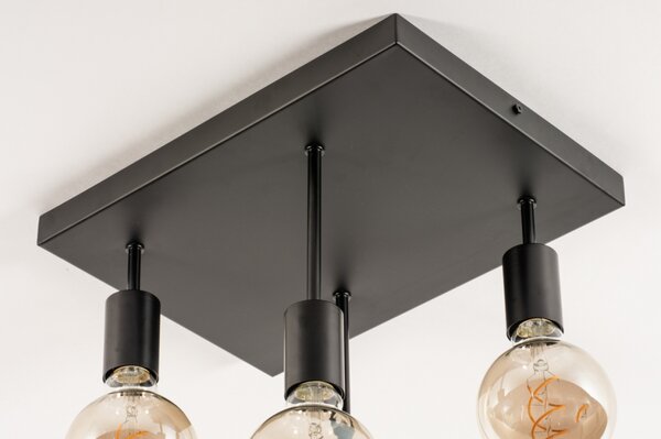Stropní černé svítidlo do obýváku Flexform Quadro Bulb Accapulco (LMD)