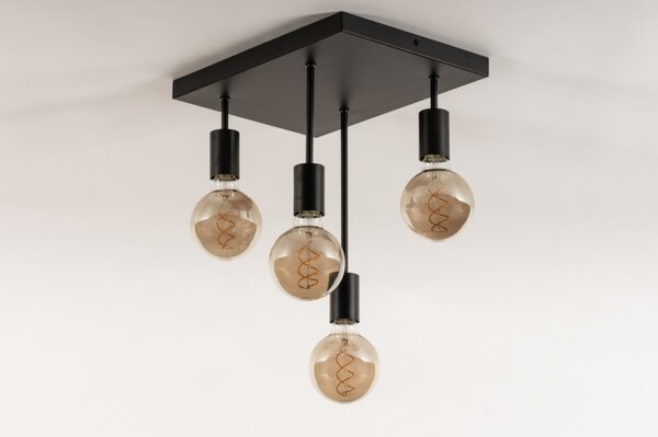 Stropní černé svítidlo do obýváku Flexform Quadro Bulb Accapulco (LMD)