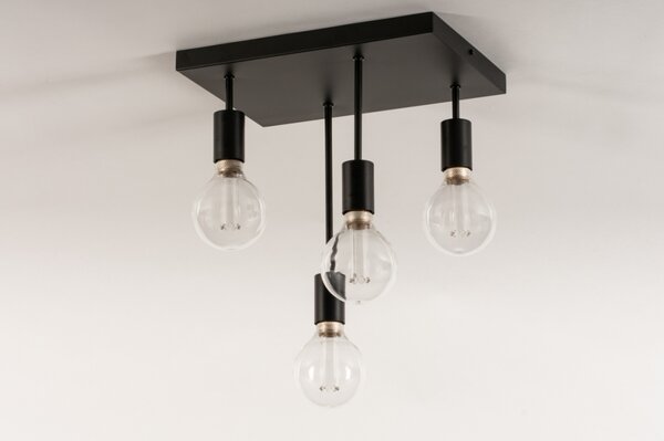Stropní černé svítidlo do obýváku Flexform Quadro Bulb Accapulco (LMD)