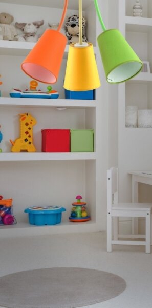 Lustr na tyči WIRE COLOUR 3xE27/60W/230V
