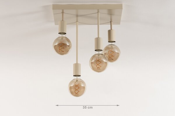 Stropní béžové svítidlo do kuchyně Flexform Quadro Bulb Accapulco Sand (LMD)