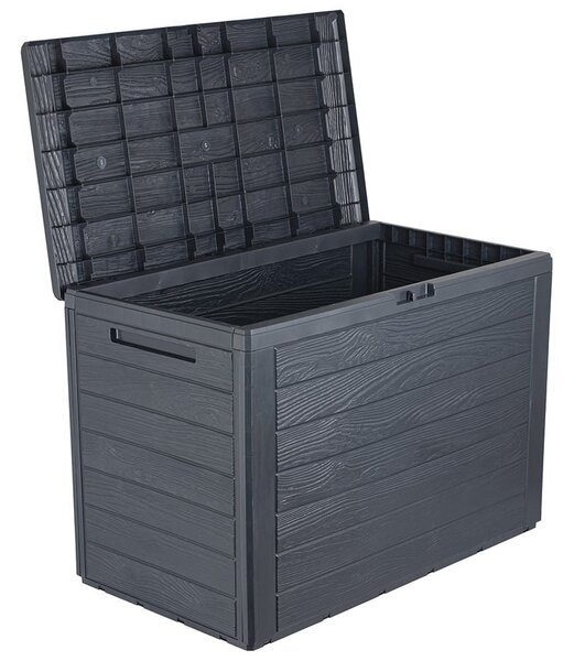PROSPERPLAST Zahradní box WOODEBOX antracit 78 cm - 190L