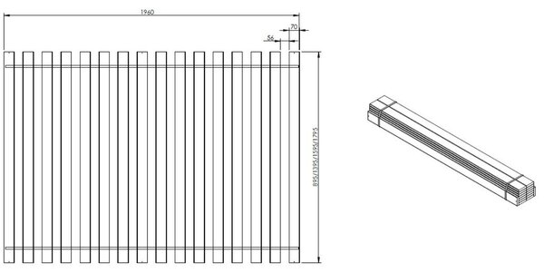 Rolovací postelový rošt Vipack Extra 90 x 200 cm, 16 lamel