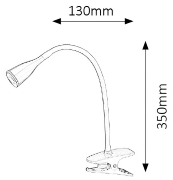 Rabalux 4197 - LED Stolní lampa s klipem JEFF LED/4,5W/230V černá