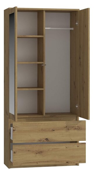 Šatní skříň se zrcadlem MALWA SS-90 dub artisan