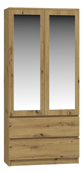 Šatní skříň se zrcadlem MALWA SS-90 dub artisan