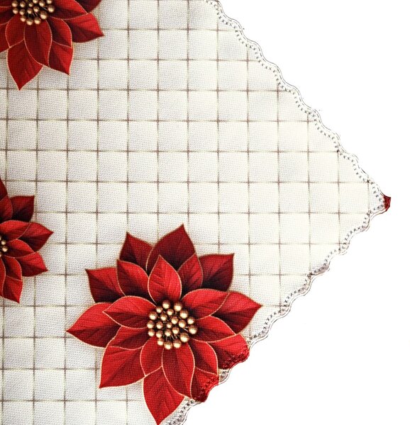 Vánoční ubrusy a běhouny SOFT 70x70 Obšitý okraj 1 cm