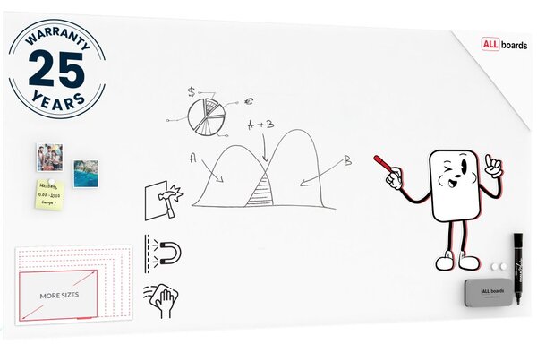 Matná magnetická skleněná tabule 200×100 cm, TSO200x100P4