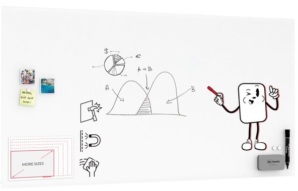 Matná magnetická skleněná tabule 200×100 cm, TSO200x100P4