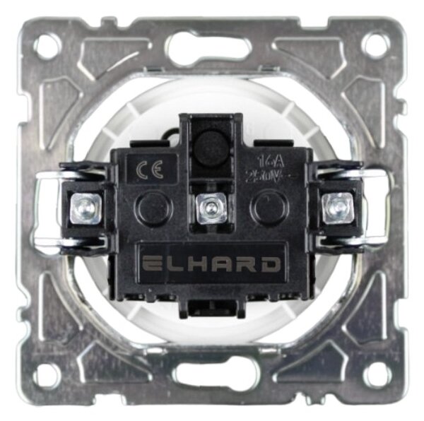 Elhard Kulatá zásuvka Rondo s kulatým rámečkem, bílá - kompletní RD6000W