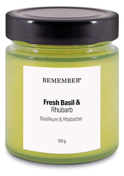 Vonná sojová svíčka doba hoření 35 h Fresh Basil & Rhubarb - Remember