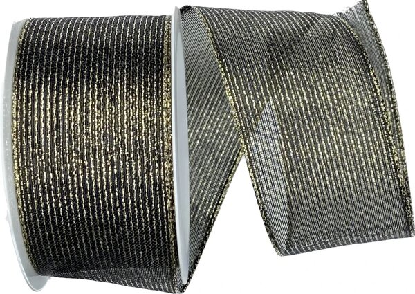 Stuha organzová ORGANDY LINES BLACK černá 40mm x 2m (12,-Kč/m)