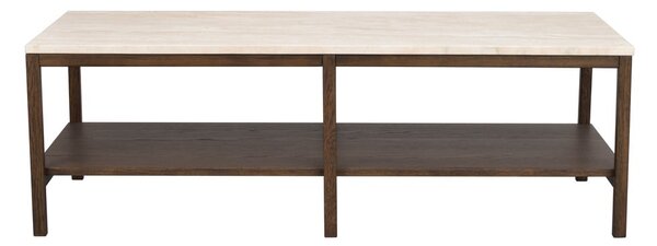 Hnědo-béžový konferenční stolek s deskou z kamene 140x60 cm Orwel - Rowico