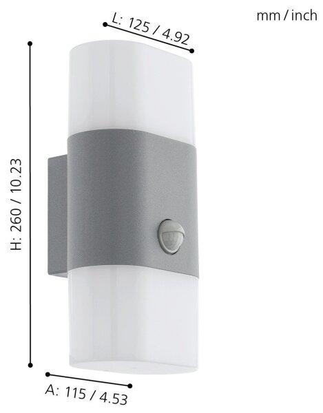 Eglo 97313 - LED Venkovní nástěnné svítidlo se senzorem FAVRIA 1 2xLED/5,5W/230V IP44